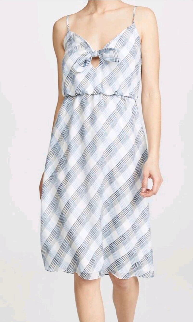 NWT Joie Abiah 100% Silk Plaid Dress. Size S. Ret. $348